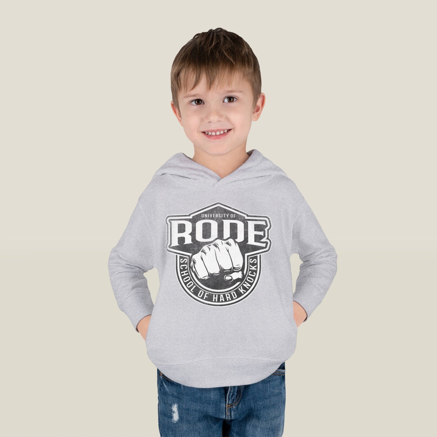 Toddler Fleece Hoodie - University of Rode, School of Hard Knocks Design