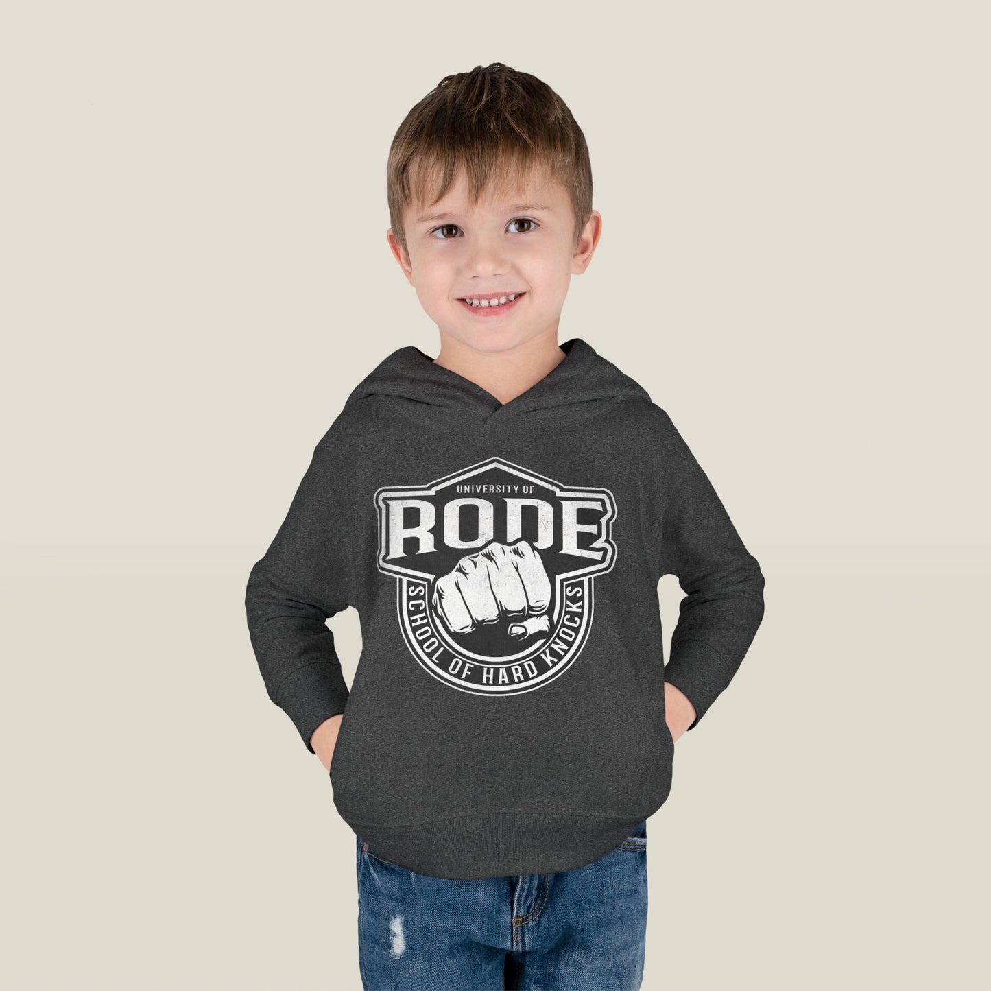 Toddler Fleece Hoodie - University of Rode, School of Hard Knocks Design