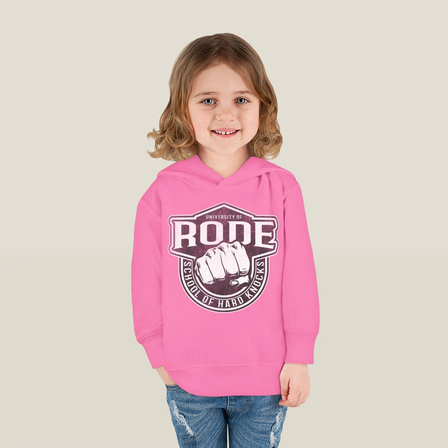 Toddler Fleece Hoodie - University of Rode, School of Hard Knocks Design