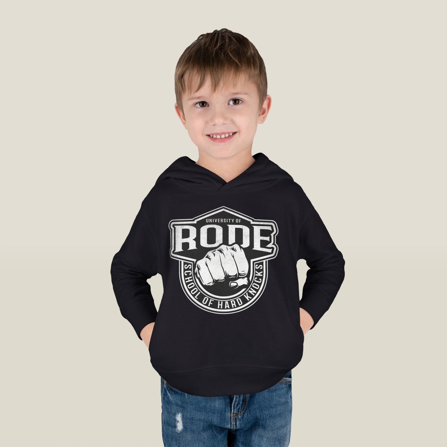 Toddler Fleece Hoodie - University of Rode, School of Hard Knocks Design